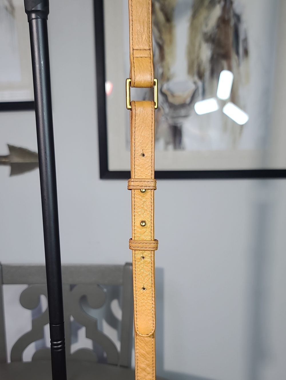 Hobo Thick Leather Crossbody Bag in Tan - Picture 4 of 13